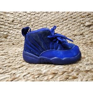 Air Jordan 12 Retro TD Sneakers Shoes Toddler 7C Deep Royal 850000-400 Suede